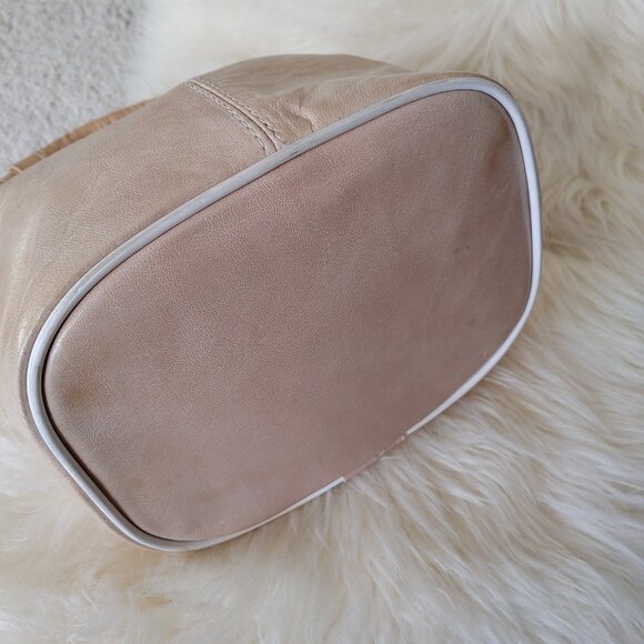 Custom Made Light Beige Leather Mini Handbag - Picture 7 of 16